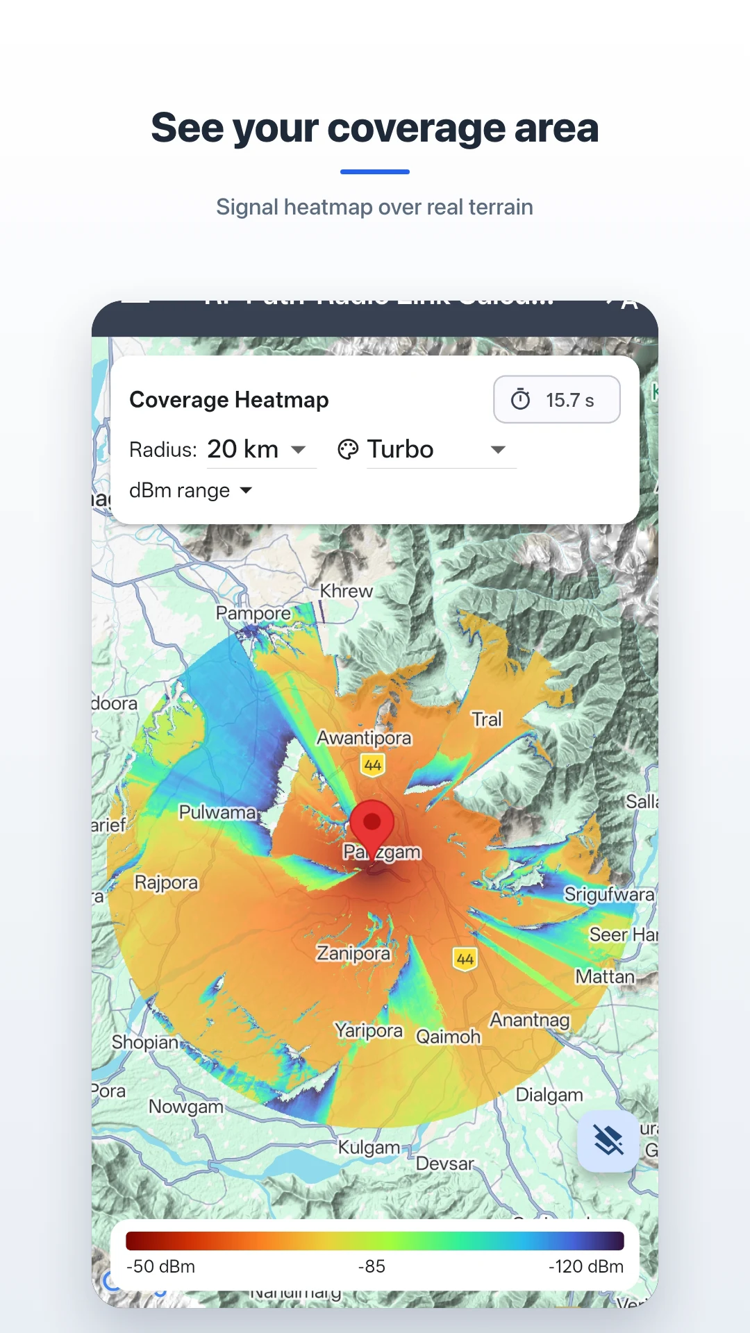 RF Link - Signal Strength, LOS screenshot